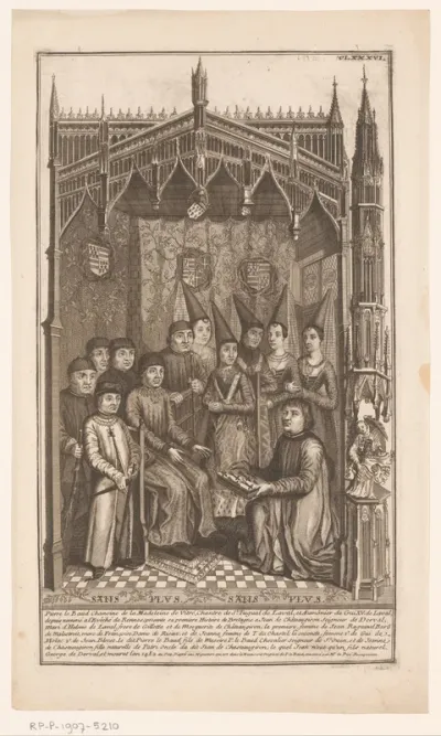 Portret van adellijk gezelschap waaronder Pierre Le Baud
