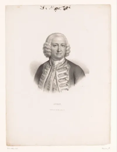 Portret van admiraal George Anson