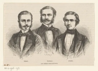 Portret van Adolf, Hermann en Robert Schlagintweit