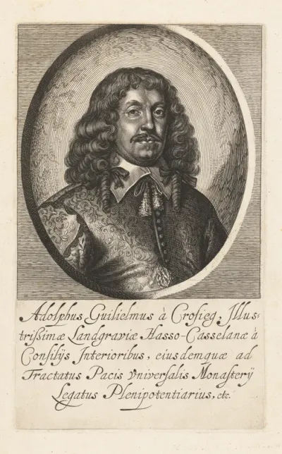 Portret van Adolf Wilhem von Krosigk gezant van graafschap Hessen-Kassel