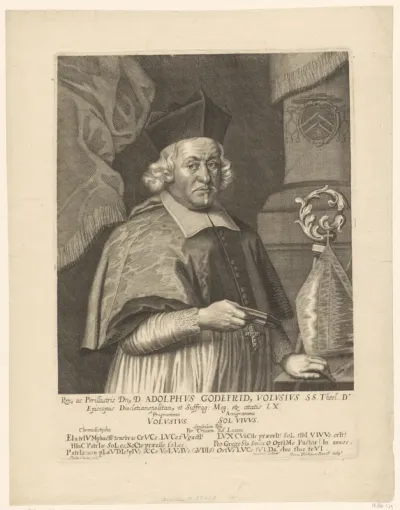 Portret van Adolph Gottfried Volusius op 60-jarige leeftijd