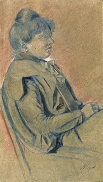 Portret van Agnita Feis, zittend