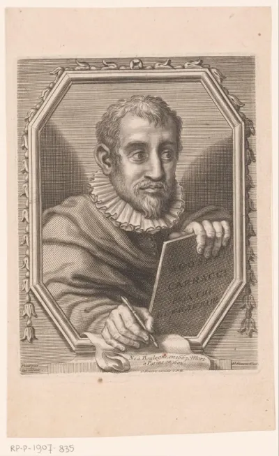 Portret van Agostino Carracci