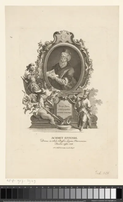 Portret van Ahmed İbrahim Resmî