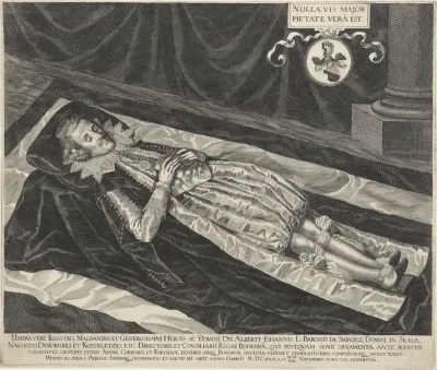 Portret van Albert-Johannes, baron van Smirzicz op zijn doodsbed