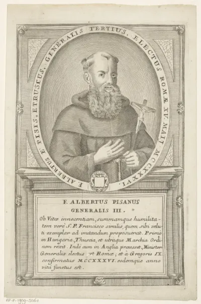 Portret van Alberto da Pisa, 3de Minister Generaal van de franciscaner orde