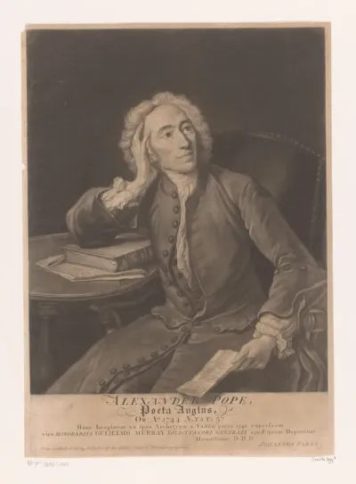Portret van Alexander Pope op 57-jarige leeftijd