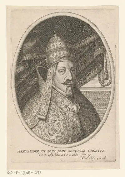 Portret van Alexander VII op 57-jarige leeftijd