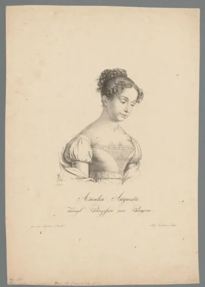 Portret van Amalia Augusta van Beieren