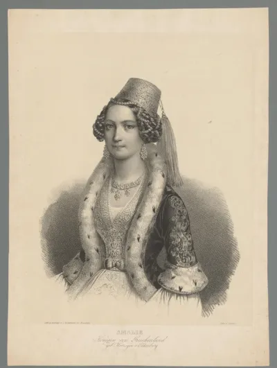 Portret van Amalia van Oldenburg