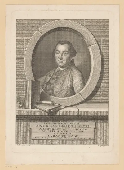 Portret van Andreas Georg Beck