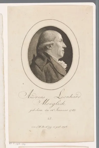 Portret van Andreas Leonhard Moeglich