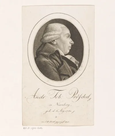 Portret van Andreas Tobias Pröschel