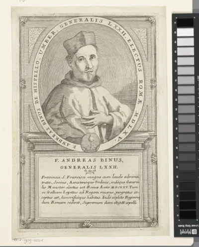 Portret van Andres Bini, 72ste Minister Generaal van de franciscaner orde