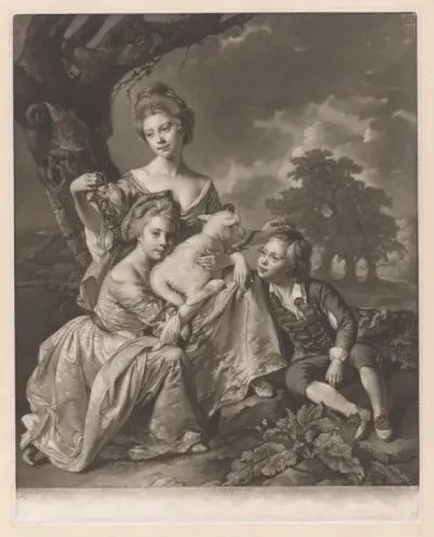 Portret van Ann Baggaley Bradshaw en Francis Baggaley Bradshaw aan de schoot van hun moeder