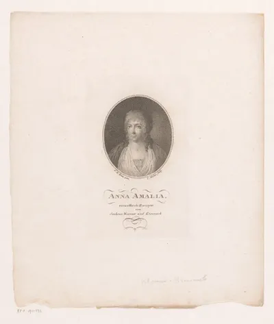 Portret van Anna Amalia van Brunswijk, hertogin van Saksen-Weimar-Eisenach