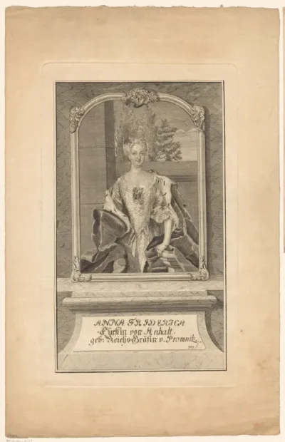 Portret van Anna Frederica von Promnitz