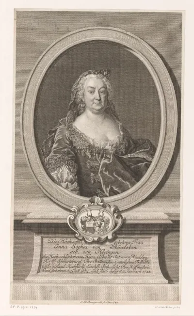 Portret van Anna Sophia von Rüxleben