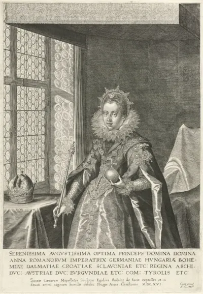 Portret van Anna van Tirol, echtgenote van keizer Matthias
