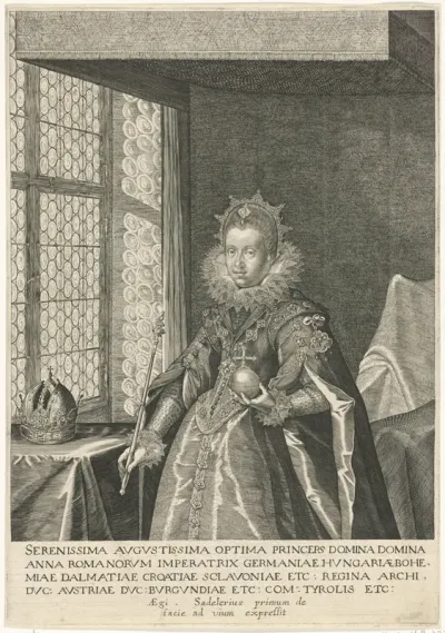 Portret van Anna van Tirol, echtgenote van keizer Matthias