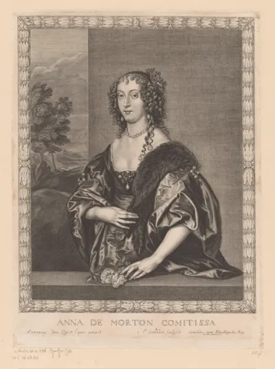Portret van Anne Dalkeith, hertogin van Morton in ornamentele lijst