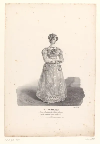 Portret van Anne Demerson als Lisette in de komedie Le Mari et l'Amant