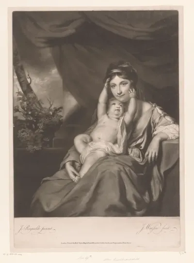 Portret van Anne Lascelles en haar dochter Frances