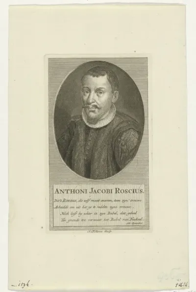 Portret van Anthoni Jacobi Roscius