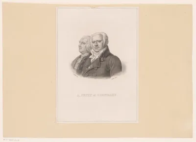 Portret van Antoine Petit en Jean-Nicolas Corvisart