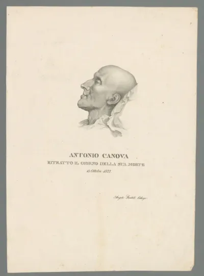 Portret van Antonio Canova op zijn doodsbed