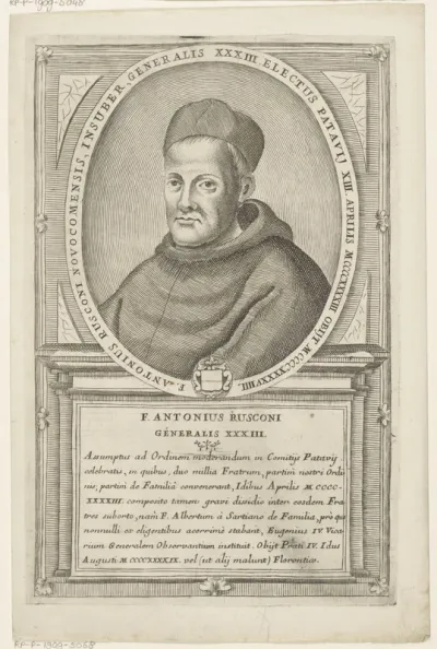 Portret van Antonio Rusconi, 33ste Minister Generaal van de franciscaner orde