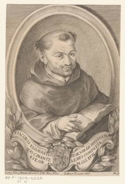 Portret van architect en schrijver Jacopo Passavanti
