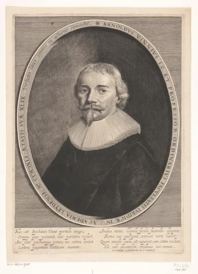 Portret van Arnoldus Vinnius op 49-jarige leeftijd