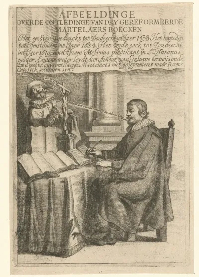 Portret van Arnout van Geluwe, schrijvend