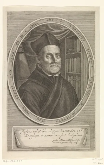 Portret van Athanasius Kircher op 62-jarige leeftijd