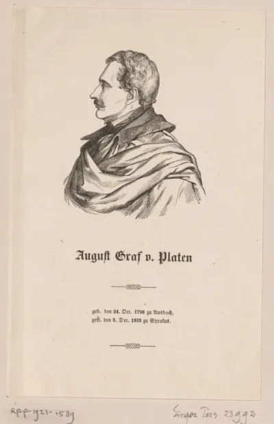 Portret van August, graf von Platen