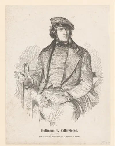 Portret van August Heinrich Hoffmann von Fallersleben