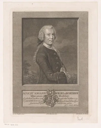 Portret van August Johann Rösel von Rosenhof