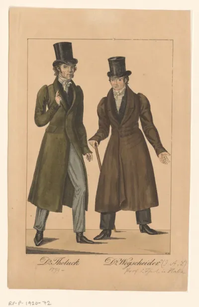 Portret van August Tholuck en Julius August Ludwig Wegscheider