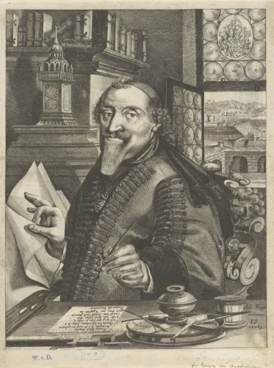 Portret van August von Braunschweig-Lüneburg, hertog van Braunschweig-Wolfenbüttel, in zijn studeerkamer