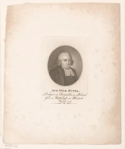Portret van August Wilhelm Hupel