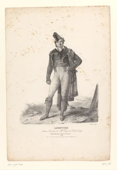 Portret van Augustin Lemonnier als Henriquez in de opera Le Muletier