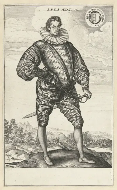 Portret van Balthasar Bathory de Somlyo op 22-jarige leeftijd