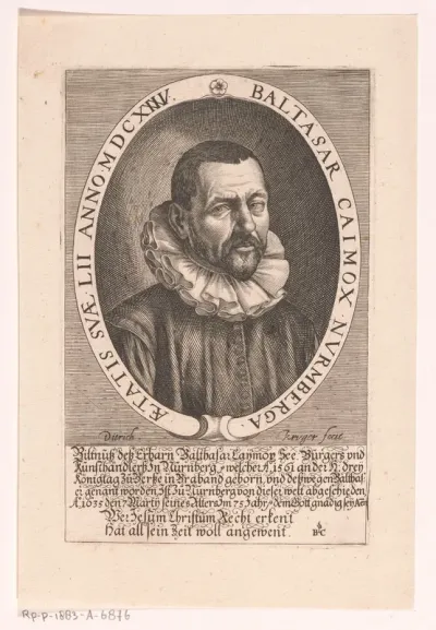 Portret van Balthasar Caimox op 52-jarige leeftijd