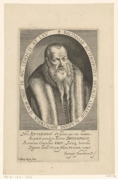 Portret van Balthasar Rittershausen op 65-jarige leeftijd