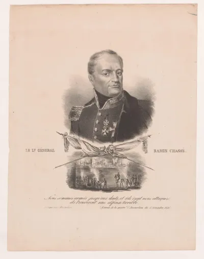 Portret van Baron Chasse met vignet