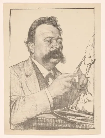 Portret van beeldhouwer Louis Bourgonjon