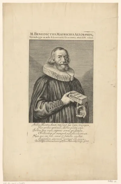 Portret van Benedict Mauricius op 54-jarige leeftijd