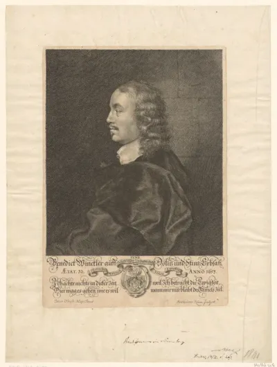 Portret van Benedikt Winckler op 32-jarige leeftijd
