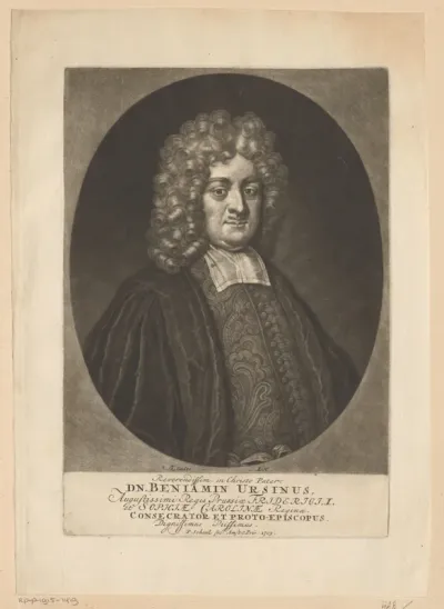 Portret van Benjamin Ursinus op 60-jarige leeftijd